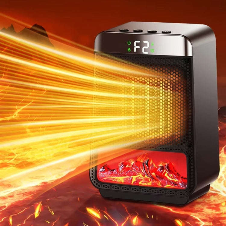 E03 Desktop PTC Heater Dynamic Flame Light Warmer EU Plug