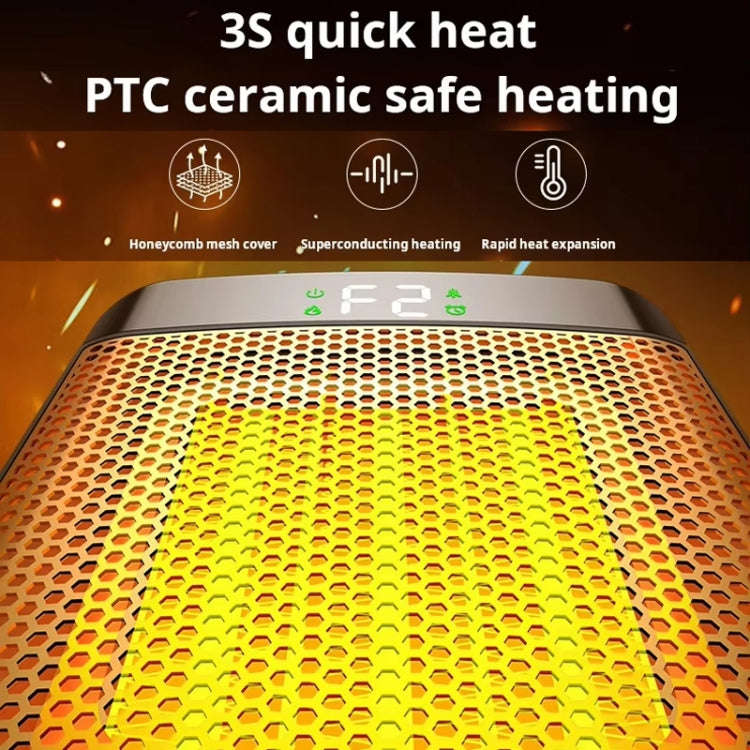 E03 Desktop PTC Heater Dynamic Flame Light Warmer EU Plug