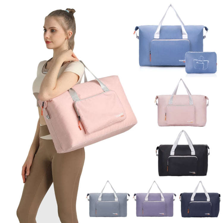 Folding Travel Bag Large Capacity Gym Rucksack Portable Luggage Clothes Storage Bag(Blue)