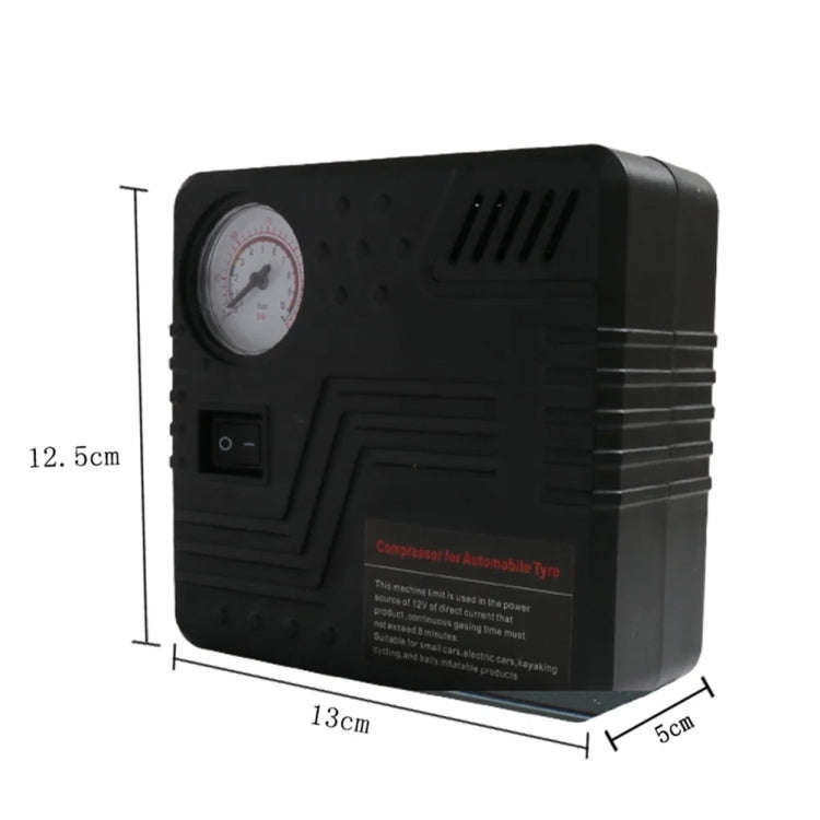 Car Tire Air Pump 12V Metal Electric Tire Pressure Gauge(Square)