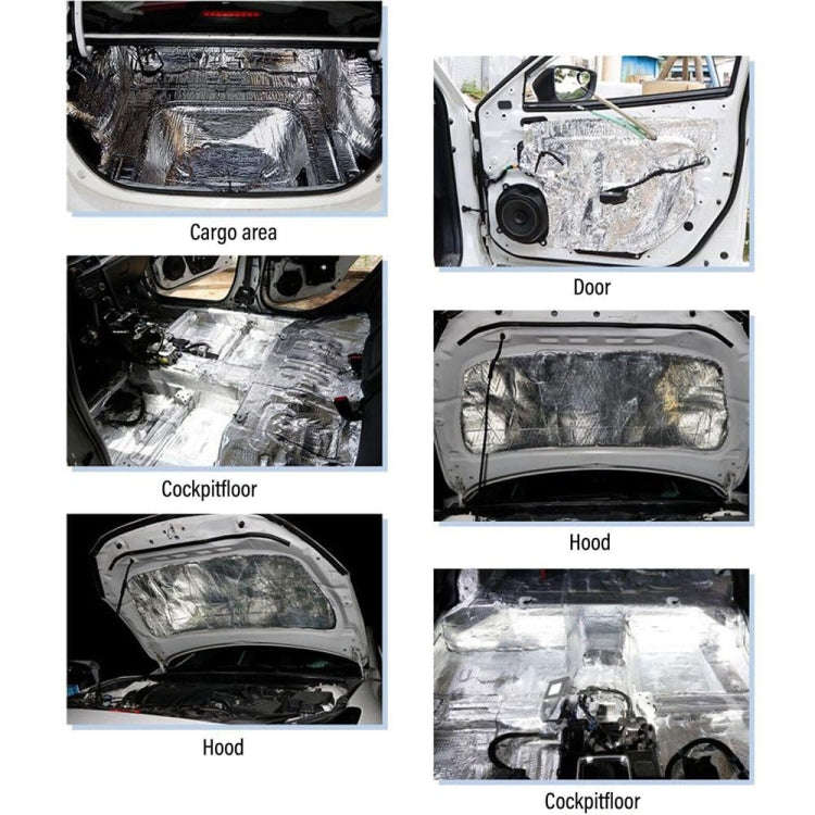 400x250x5mm Car Thick Aluminum Foil Hood Heat And Sound Insulation Pad