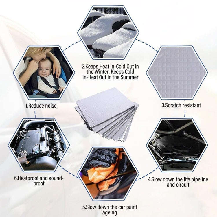 250x180x5mm Car Thick Aluminum Foil Hood Heat And Sound Insulation Pad