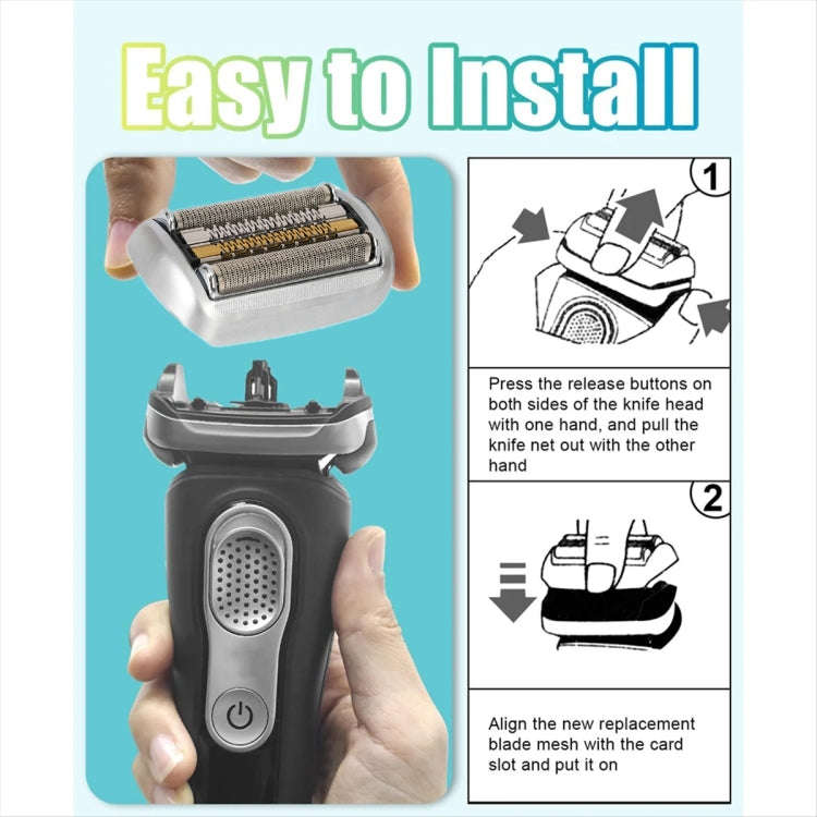 For Braun Series 9 Pro Electric Shaver 94M Blade Gold Mesh Cover, Style: Without Words(Plastic Seal)