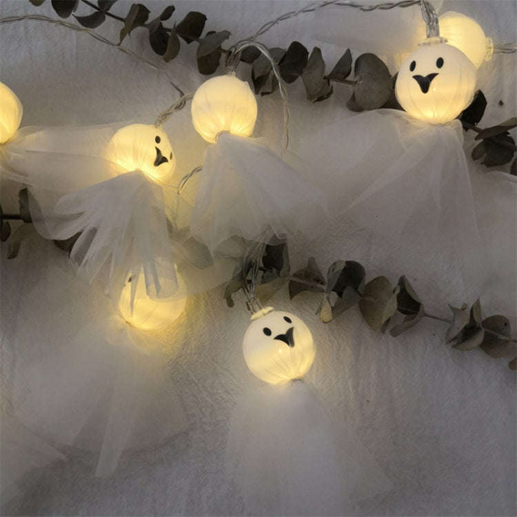 Halloween Fabric Ghost String Lights LED Scary Ghost Festival Indoor Decoration Ambient Lamp, Col...