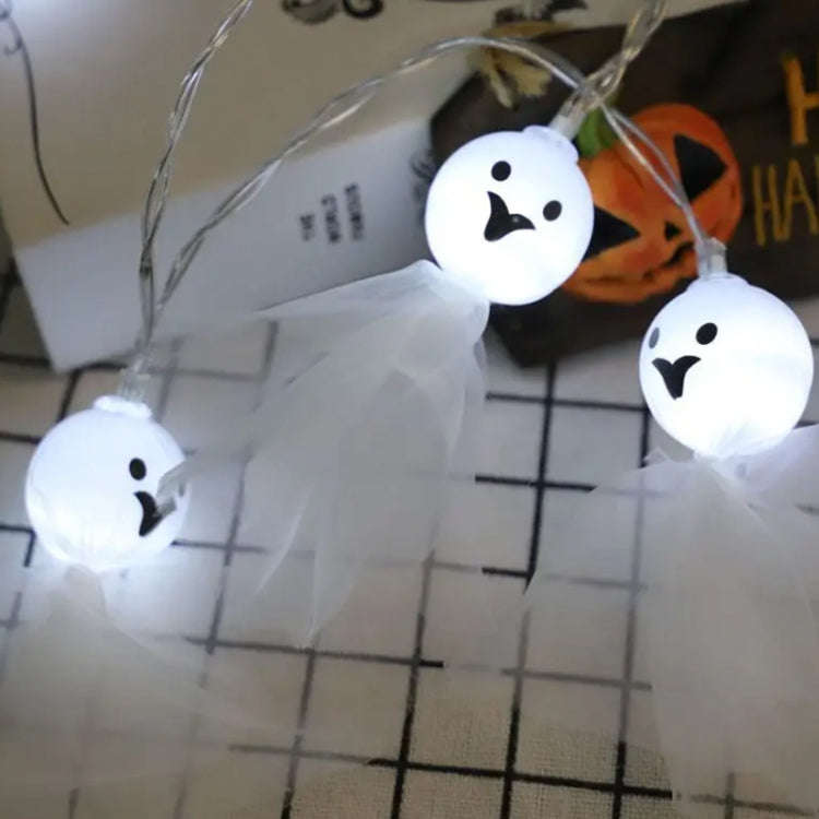 Halloween Fabric Ghost String Lights LED Scary Ghost Festival Indoor Decoration Ambient Lamp, Col...