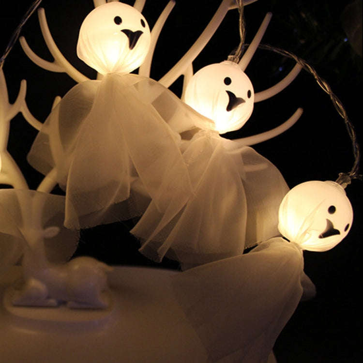 Halloween Fabric Ghost String Lights LED Scary Ghost Festival Indoor Decoration Ambient Lamp, Col...