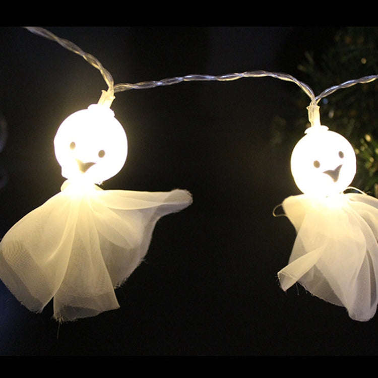 Halloween Fabric Ghost String Lights LED Scary Ghost Festival Indoor Decoration Ambient Lamp, Col...