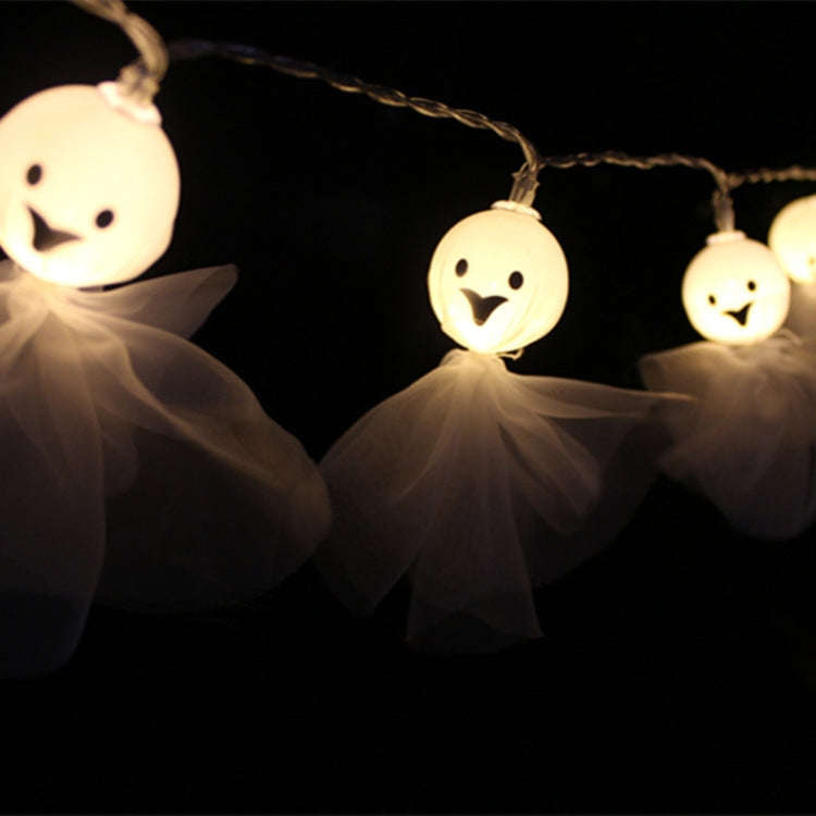 Halloween Fabric Ghost String Lights LED Scary Ghost Festival Indoor Decoration Ambient Lamp, Col...
