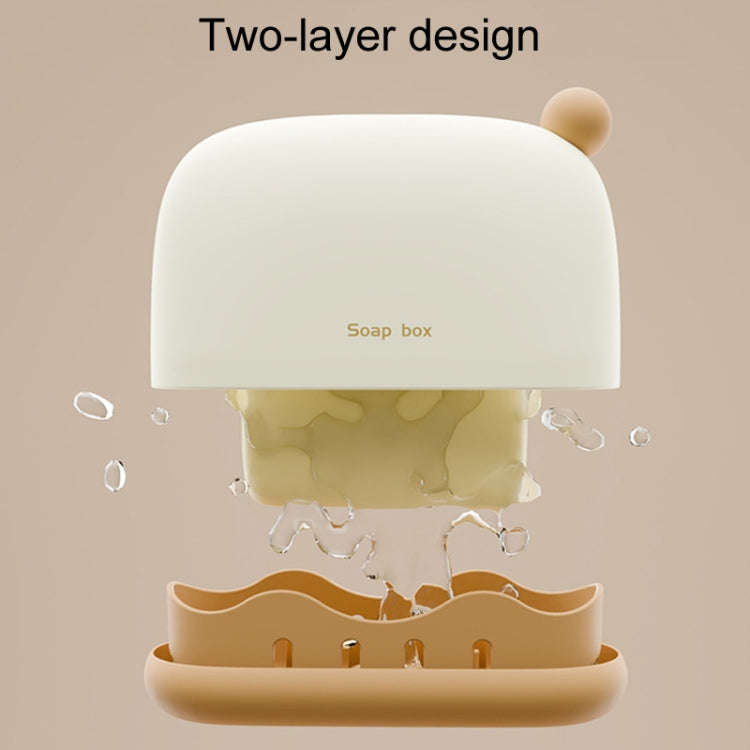 Traveling Portable Sealed Soap Box Household Bathroom Soap Holder(Brown)