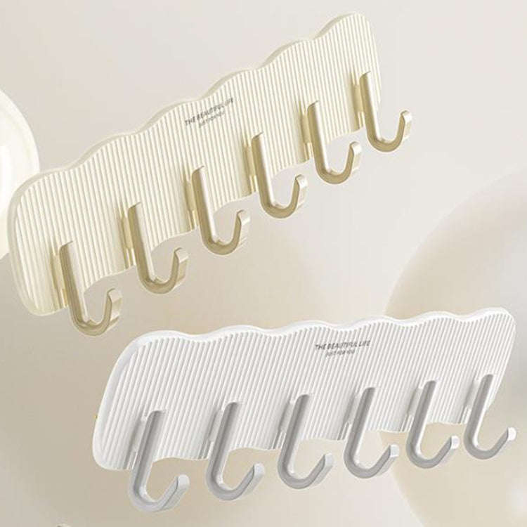 Household No-Punch Fixed Hooks Bathroom Hanging And Storage Hooks(Gray And White)