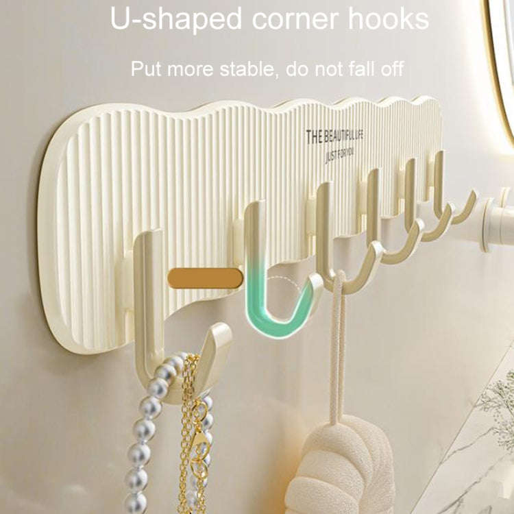 Household No-Punch Fixed Hooks Bathroom Hanging And Storage Hooks(Gray And White)