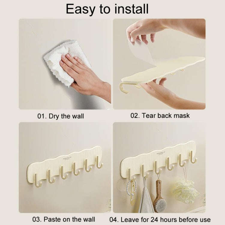 Household No-Punch Fixed Hooks Bathroom Hanging And Storage Hooks(Gray And White)