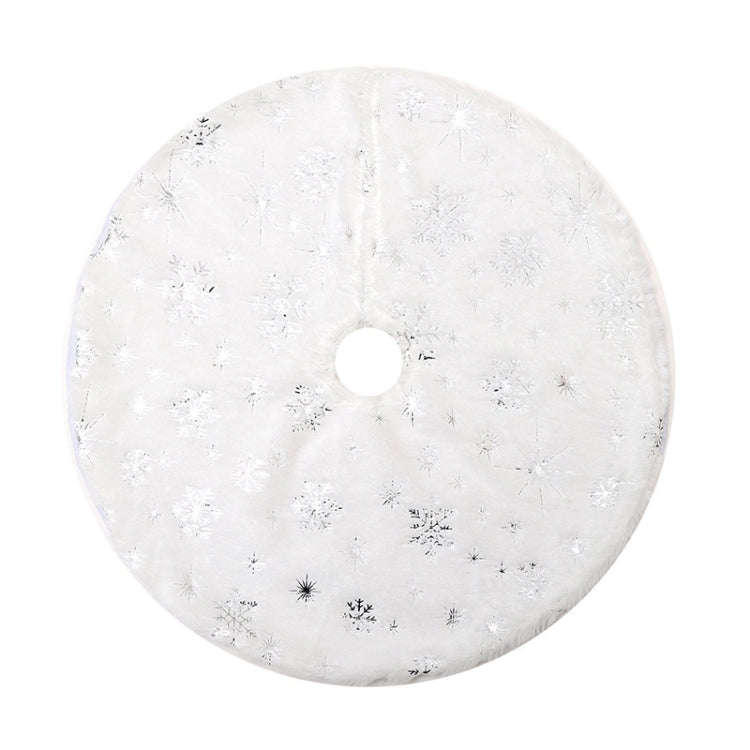 40cm Christmas Tree Skirt Mat Christmas Tree Bottom Foot Carpet Party Decoration(Silver Snowflake)