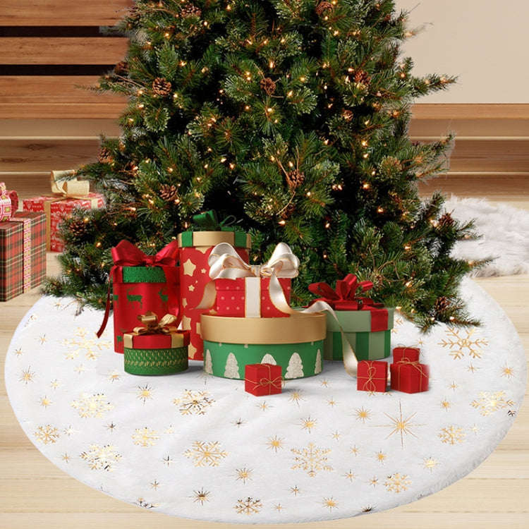 40cm Christmas Tree Skirt Mat Christmas Tree Bottom Foot Carpet Party Decoration(Gold Snowflake)