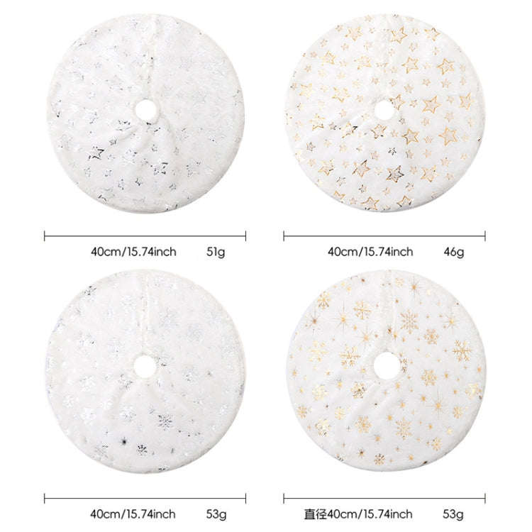 40cm Christmas Tree Skirt Mat Christmas Tree Bottom Foot Carpet Party Decoration(Gold Snowflake)