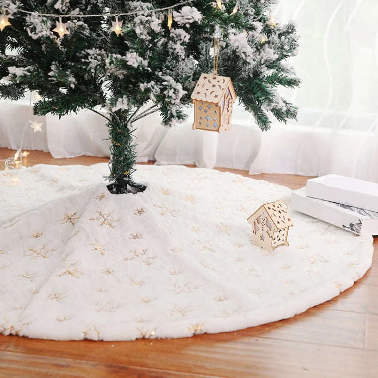 40cm Christmas Tree Skirt Mat Christmas Tree Bottom Foot Carpet Party Decoration(Silver Snowflake)