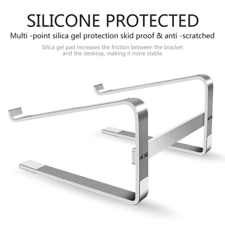 Desktop Aluminum Alloy Heightened Heat Dissipation Laptops Stand(Silver)