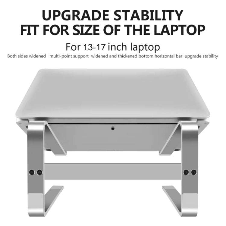Desktop Aluminum Alloy Heightened Heat Dissipation Laptops Stand(Silver)