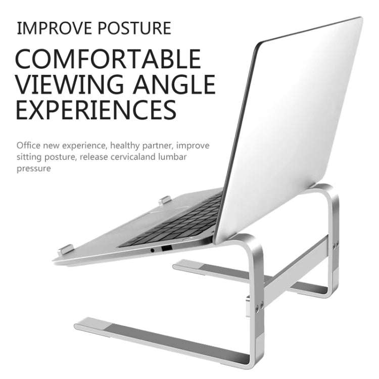 Desktop Aluminum Alloy Heightened Heat Dissipation Laptops Stand(Silver)