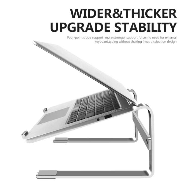 Desktop Aluminum Alloy Heightened Heat Dissipation Laptops Stand(Silver)