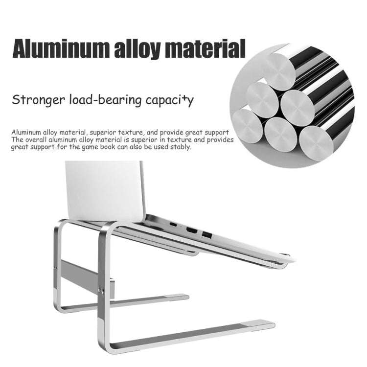 Desktop Aluminum Alloy Heightened Heat Dissipation Laptops Stand(Silver)
