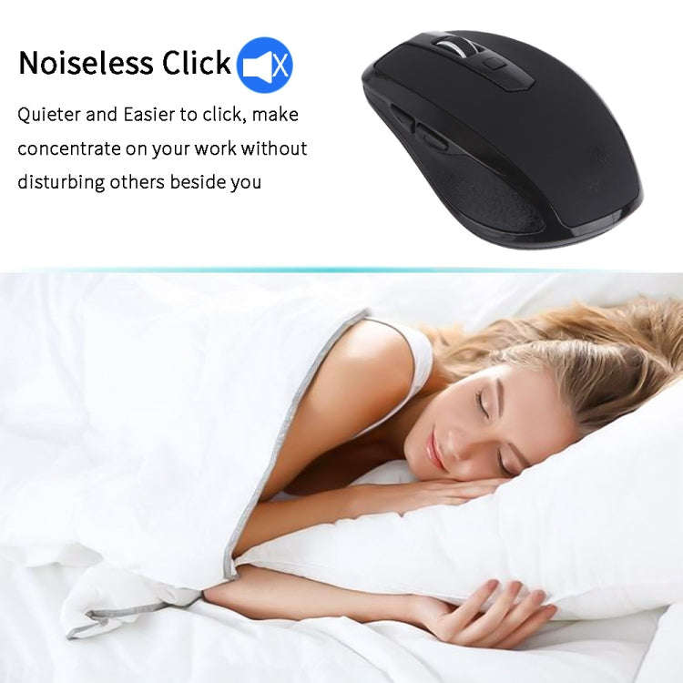 6-Keys Type-C/USB-C Laptop Office Game Silent Wireless Mouse(Black)