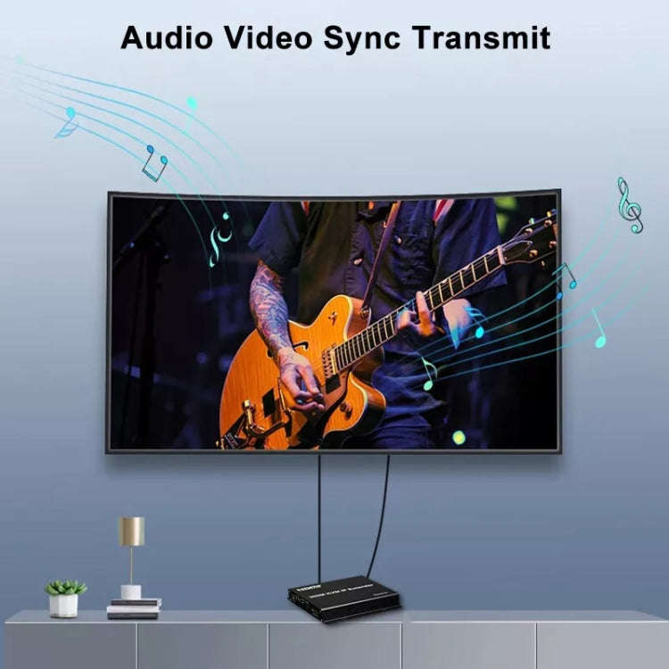 300m IP HDMI Extender HD Video Transmission, Transmitter + Receiver US Plug(Black)