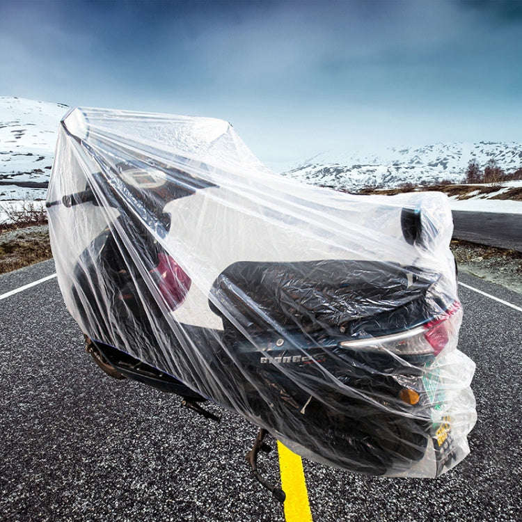 230x120cm Disposable Transparent PE Film Rainproof Dustproof Motorcycle Scooter Cover