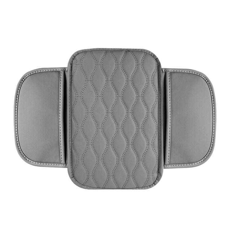 Car Armrest Box Leather Storage Heightening Pad(Gray)