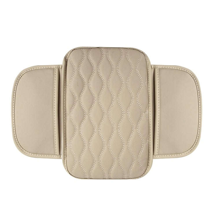 Car Armrest Box Leather Storage Heightening Pad(Beige)
