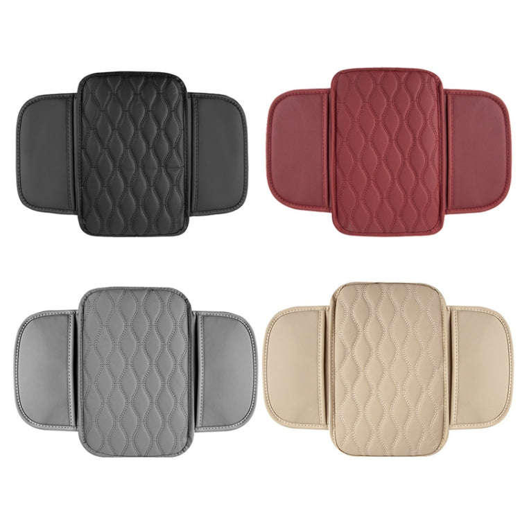 Car Armrest Box Leather Storage Heightening Pad(Gray)