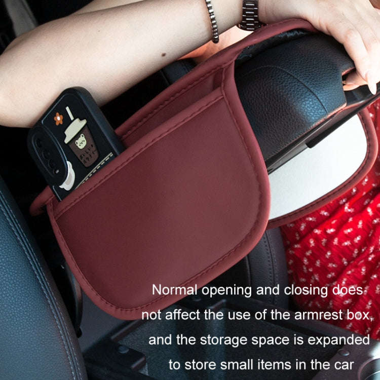Car Armrest Box Leather Storage Heightening Pad(Gray)