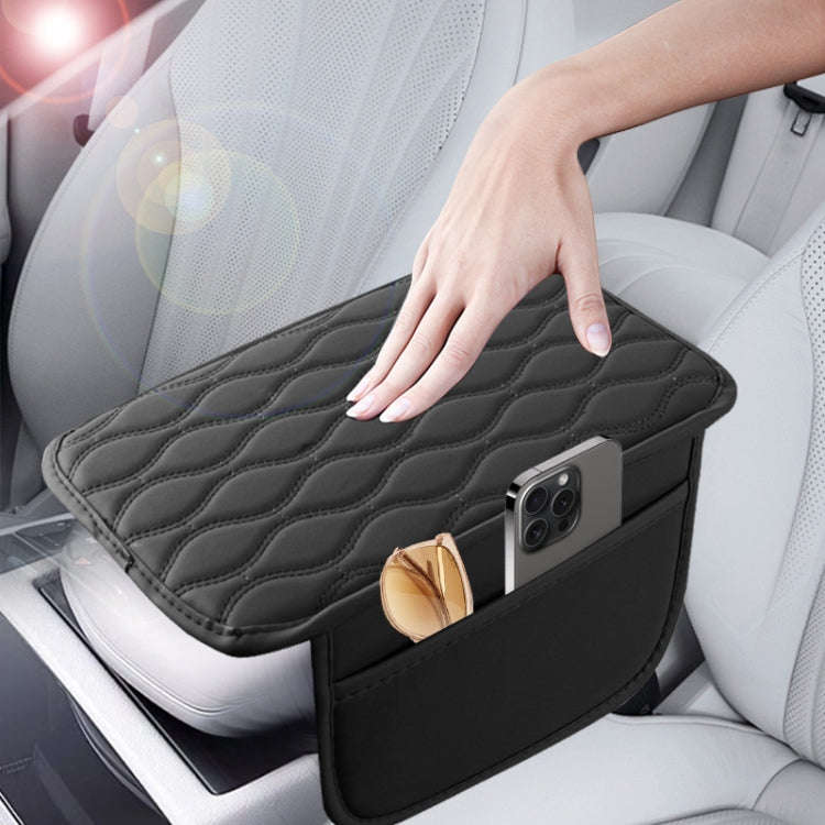Car Armrest Box Leather Storage Heightening Pad(Gray)