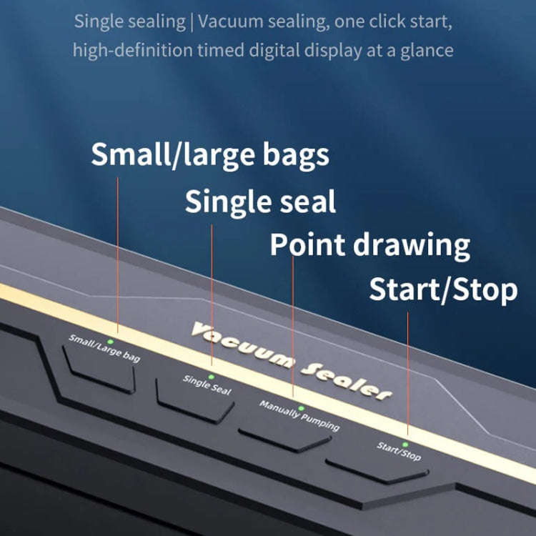 Food Vacuum Sealer Machine 60KPA Strong Suction, Small / Large Bag Modes With 10 Vacuum Bags EU P...
