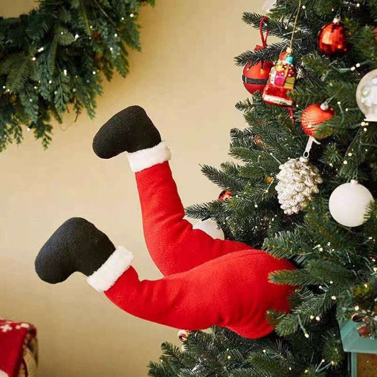 Christmas Tree Decoration Santa Claus Elf Legs Plush Door Decor Christmas Home Hanging Ornaments(...