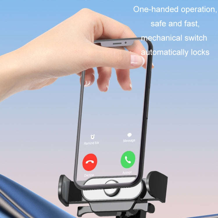 Car Air Outlet Mobile Phone Holder Automatic Lock Snap-on Navigation Holder(Silver)