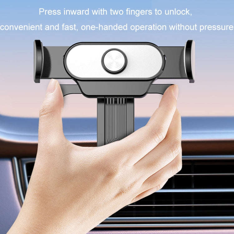 Car Air Outlet Mobile Phone Holder Automatic Lock Snap-on Navigation Holder(Silver)
