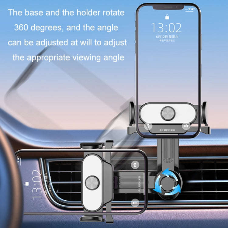 Car Air Outlet Mobile Phone Holder Automatic Lock Snap-on Navigation Holder(Silver)