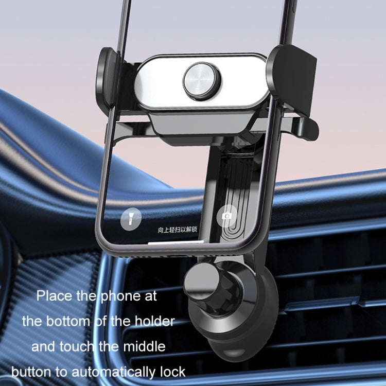 Car Air Outlet Mobile Phone Holder Automatic Lock Snap-on Navigation Holder(Silver)