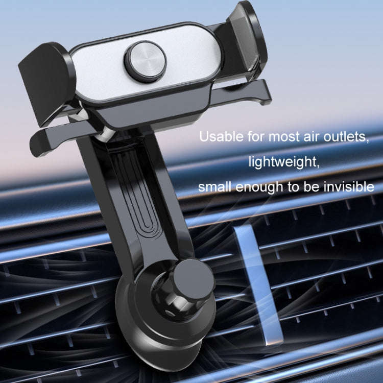 Car Air Outlet Mobile Phone Holder Automatic Lock Snap-on Navigation Holder(Silver)