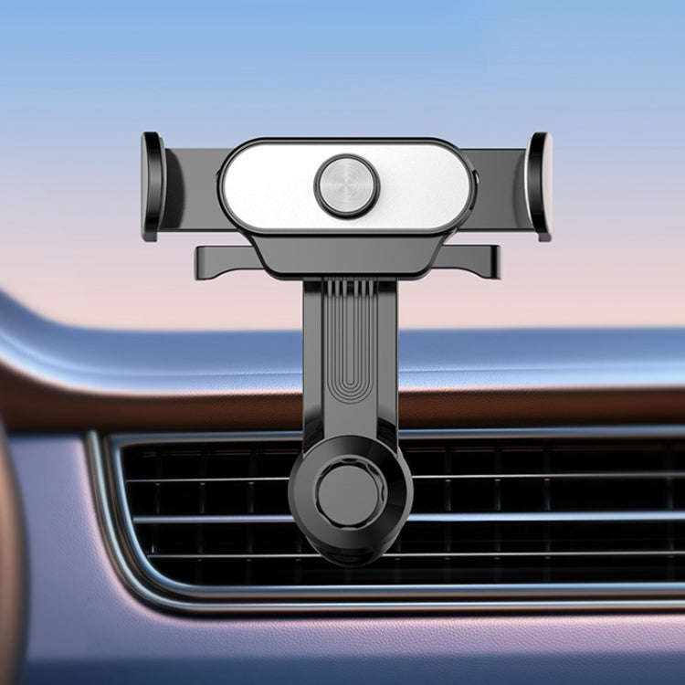 Car Air Outlet Mobile Phone Holder Automatic Lock Snap-on Navigation Holder(Silver)