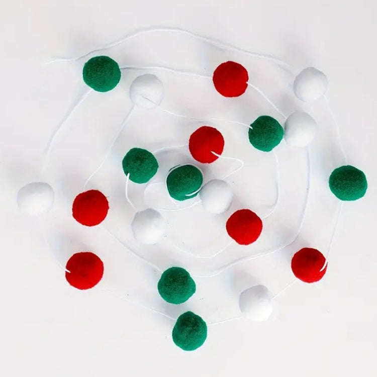 2m Wool Felt Balls Garland 20 Balls Colorful Flags For Festival Party Christmas Home Decoration(R...