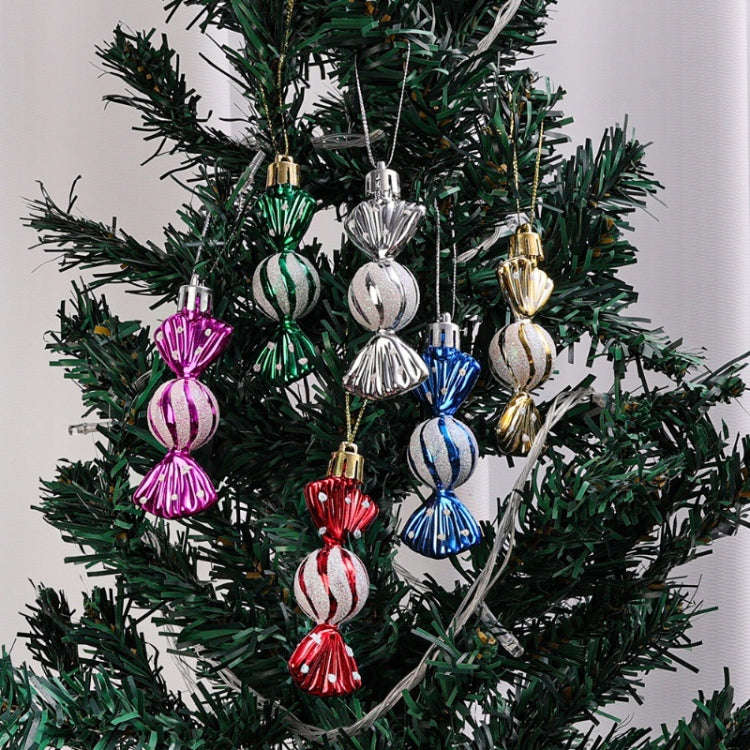 6pcs /Box Candy Christmas Tree DIY Ornaments New Year Xmas Gifts Christmas Ball Decoration(Gold)