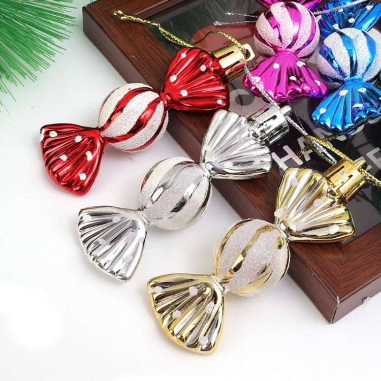 6pcs /Box Candy Christmas Tree DIY Ornaments New Year Xmas Gifts Christmas Ball Decoration(Red)