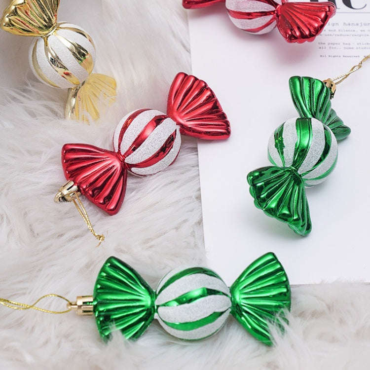 6pcs /Box Candy Christmas Tree DIY Ornaments New Year Xmas Gifts Christmas Ball Decoration(Red)