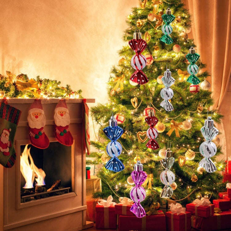 6pcs /Box Candy Christmas Tree DIY Ornaments New Year Xmas Gifts Christmas Ball Decoration(Gold)