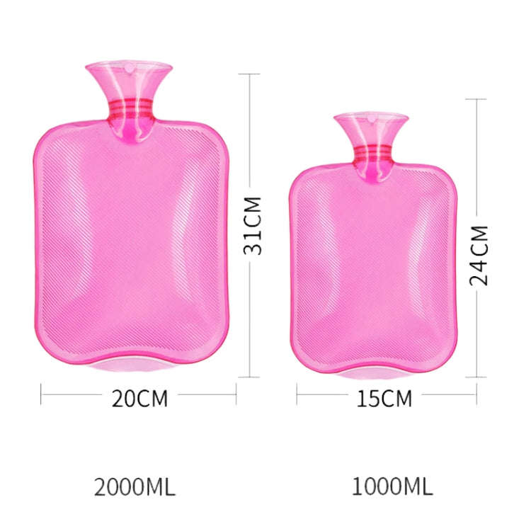 Clear PVC Thick Warm Water Bag Hand Warmer Girls Pocket Warmer Hot Water Bag, Color: 1000ml Purple