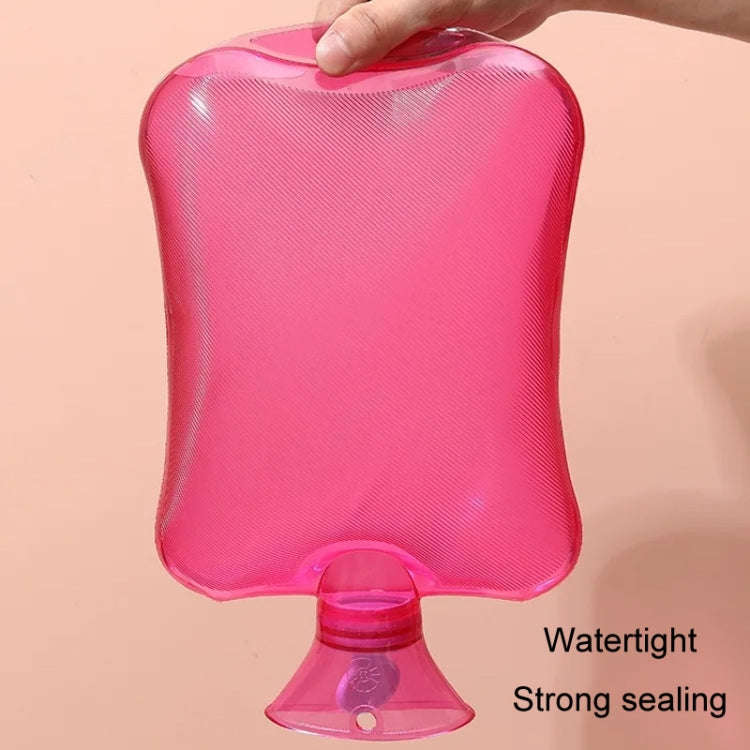 Clear PVC Thick Warm Water Bag Hand Warmer Girls Pocket Warmer Hot Water Bag, Color: 1000ml Pink