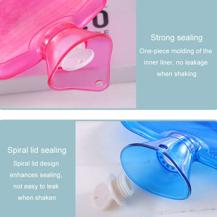 Clear PVC Thick Warm Water Bag Hand Warmer Girls Pocket Warmer Hot Water Bag, Color: 1000ml Pink