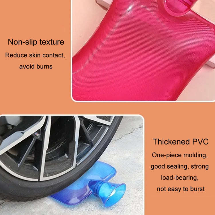 Clear PVC Thick Warm Water Bag Hand Warmer Girls Pocket Warmer Hot Water Bag, Color: 1000ml Pink
